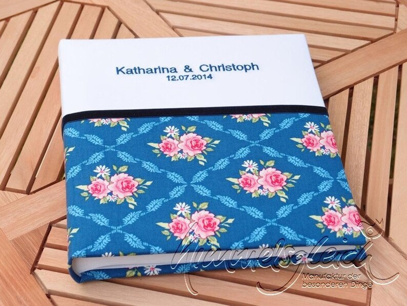 Guestbook Combi Flowers Tilda Blue