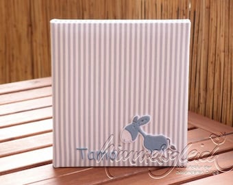 Photo album XL stripes gray with donkey