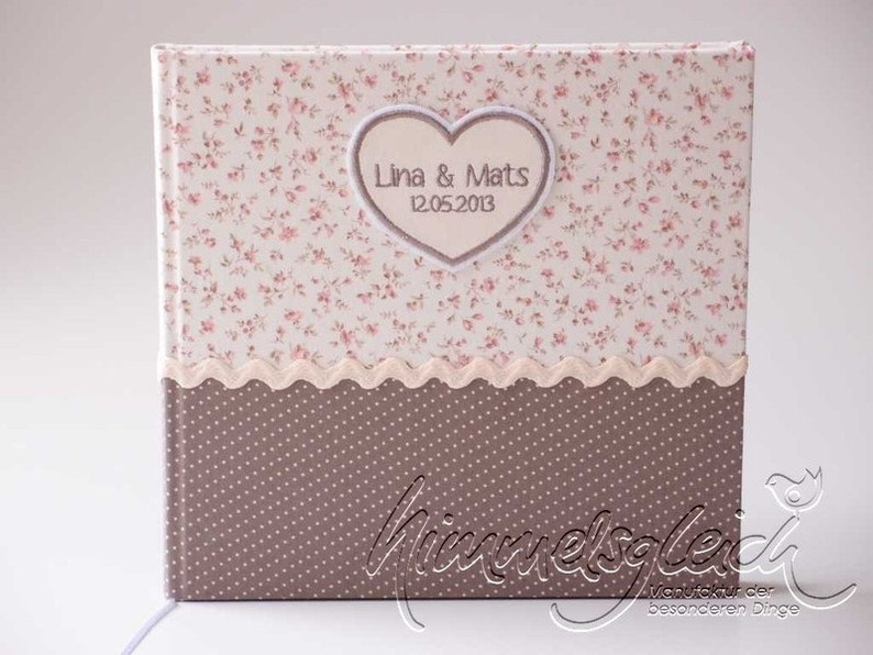 Wedding Guestbook taupe flowers