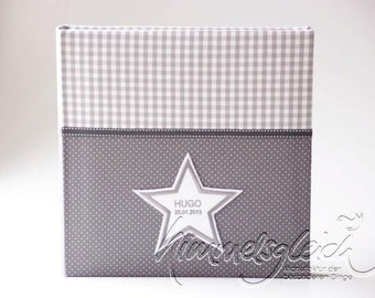 Photo album XL combination dots check grey