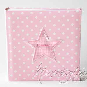 Photo album XL dots pink star image 1