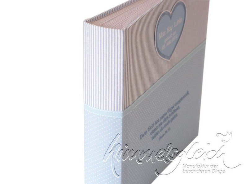 Photo album XL light blue with heart image 3