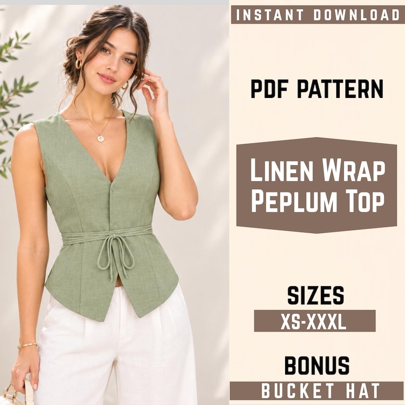 Basque Classic Patterns Patron de couture pour gilet à nouer pour femme | Tutoriel DIY facile ...