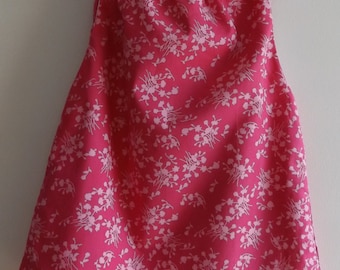 Lined Toddler or Preschooler Dress or Tunic in Buttercream Fabric Line Sizes 3T- 4T Pillowcase Look Floral Print in Shades of Pink