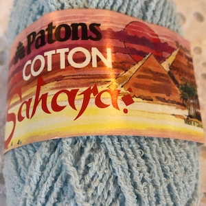 DESTASH One Skein of Patons Cotton Sahara Nylon Blend Yarn Light Blue Shade 2324 50g Lot 4