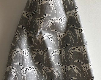 Child&#39;s Top-Stitched Apron Gray Background with Dalmatians Measures 23” by 15&quot; Dog Decor
