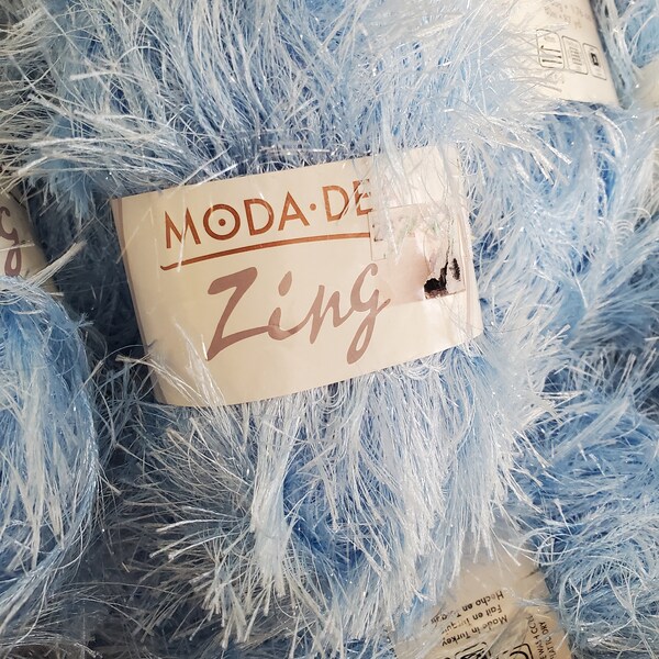 Moda Dea Zing Blue Ice Color 1181 Lot 5357 100 percent polyester 50 grams 87 yards 1.76 ounces destash yarn