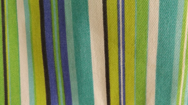 Child/'s Top-Stitched Apron in Green Black and Blue Stripes Measures 24 in Length by 18-12 Back to School Supply