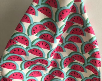 Child&#39;s Top-Stitched Apron  Watermelon Slices with Off White Background PKL Studios Measures 19&quot; Long by 16-1/2”