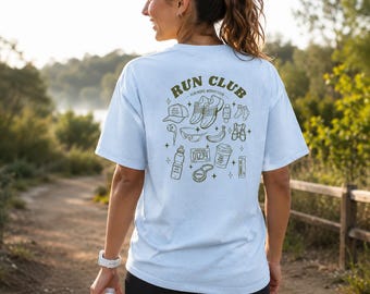 Camiseta gráfica del club de corredores, artículos esenciales para corredores de estilo vintage, camiseta "Corre más, preocúpate menos".
