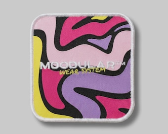 Psychedelischer Klettverschluss-Patch | ACID | Austauschbarer Stimmungspatch | Y2K-Ästhetik | Passend für Moodular Base | Abstraktes Wirbeldesign