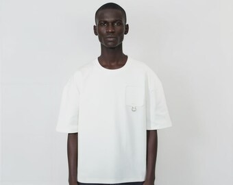 Oversized-T-Shirt | Modulares Basis-T-Shirt | Klettverschluss | Patches jederzeit austauschbar | 320 g/m² Premium-Baumwollmischung | Unisex-Streetwear