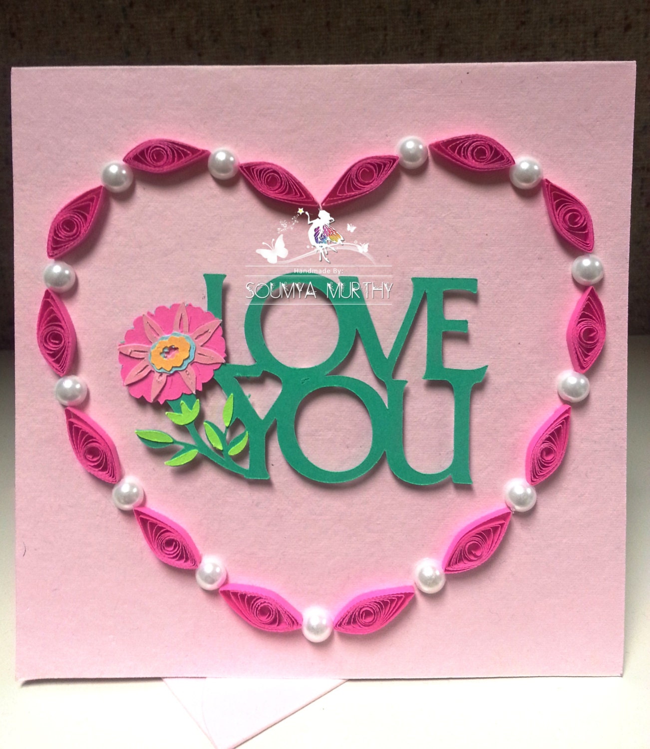 Quilled Love You Card Etsy