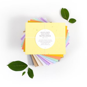 Tarjetas de notas de semillas de flores silvestres biodegradables y plantables - Paquete de 8