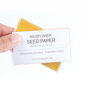 Tarjetas de ubicación de semillas de flores silvestres biodegradables y plantables: dos paquetes