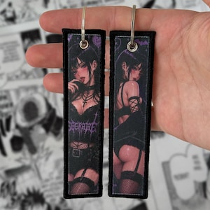 Goth Hot Waifu Jet-tagg | Nyckelring | Nyckelbricka | Snodd