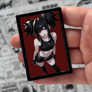 Goth Girl Patch | Hook&Loop | Iron on | Sew on