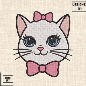 Kitty Machine Embroidery Design, Instant Download Digital, 7 Sizes