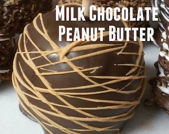 Caramel Apple Set of 2, Candy Apple, Chocolate Apple, Peanut Butter