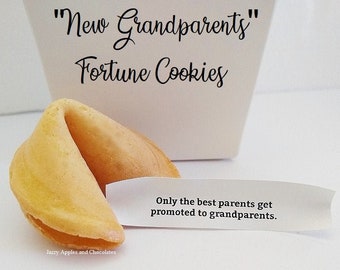 Grandparent Fortune Cookies, Baby Announcement, New Grandparents, Baby Reveal