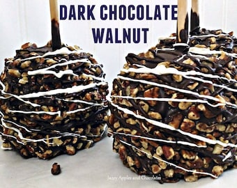 LARGE Gourmet Caramel Apple, Candy Apple, Granny Smith, Chocolate, Chocolate Apples, Wedding, Gift For, Chocolate Walnut