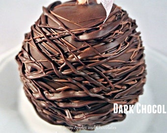 Caramel Apple Set of 2, Candy Apples, Dark Chocolate