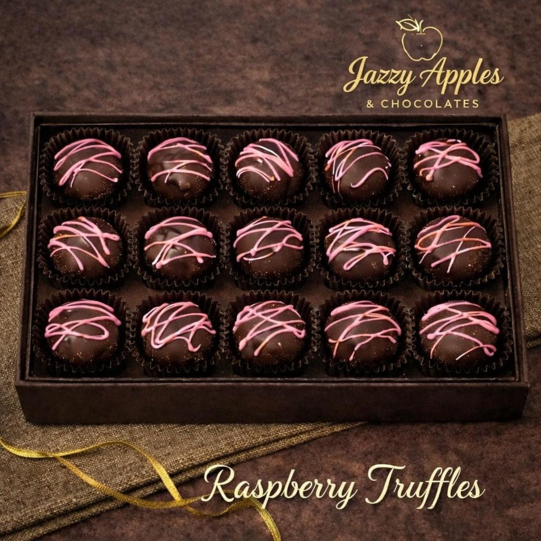 RASPBERRY Truffles, Dark Chocolate Raspberry, Gifts For, Chocolate ...