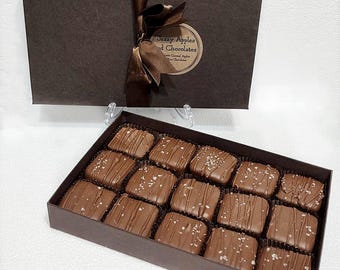 Chocolate Sea Salt Caramels, Milk Chocolate, Dark Chocolate, Sea Salt Caramels