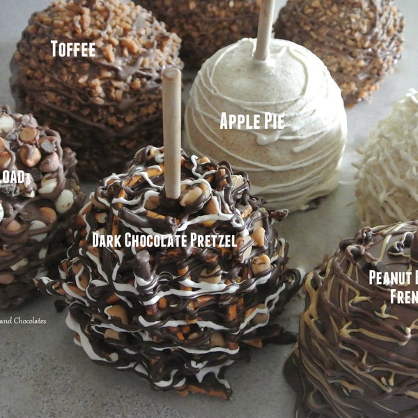 Gourmet Caramel Apple, Candy Apple, Granny Smith, Chocolate, Chocolate Apples, Wedding, Gift For, Pretzel