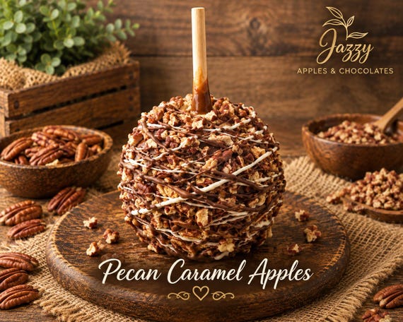 LARGE Gourmet Caramel Apples, Candy Apple, Chocolate Apple, Pecan Turtle, Chocolate, Gift For, Wedding