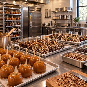 LARGE Gourmet Caramel Apples, Candy Apple, Chocolate Apple, Pecan Turtle, Chocolate, Gift For, Wedding image 6