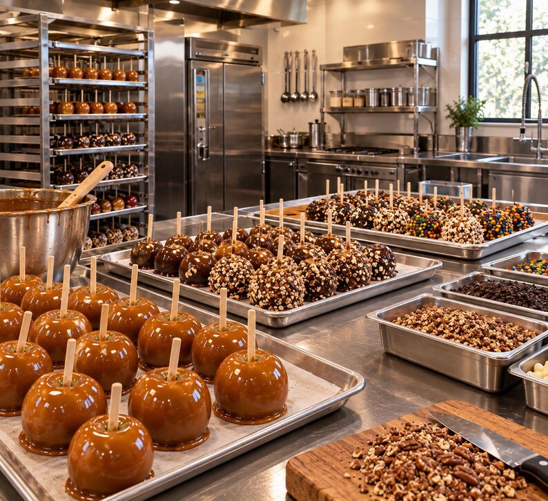 LARGE Gourmet Caramel Apples, Candy Apple, Chocolate Apple, Pecan Turtle, Chocolate, Gift For, Wedding image 6