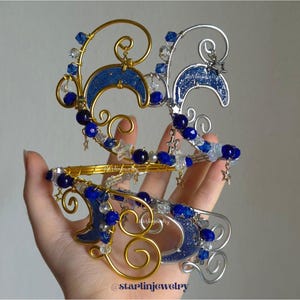 Blue Moon Arm Cuff, Handmade Celestial Jewelry