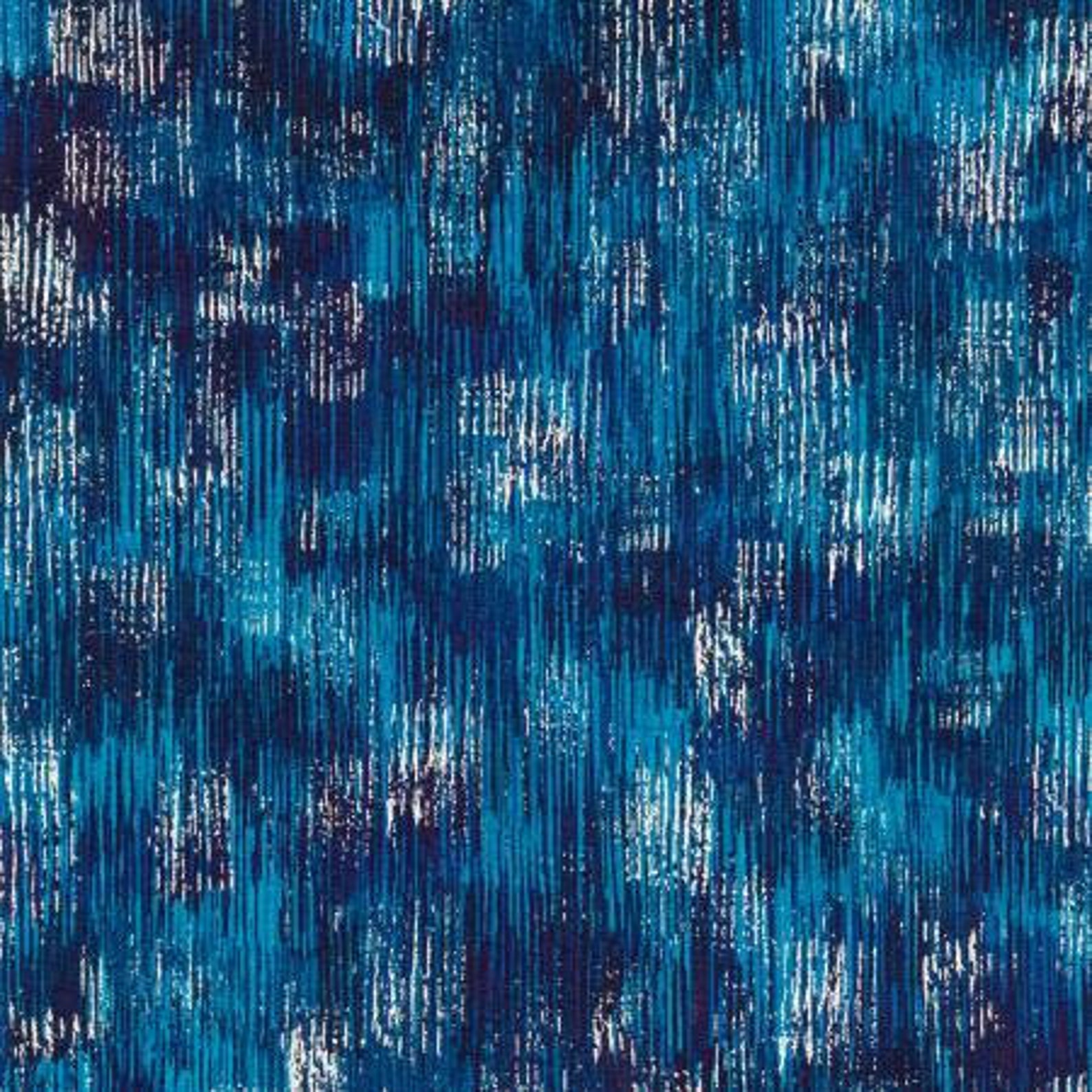 Paintbrush Studio Fabric Royal Blue Brushstrokes With Metallic Etsy