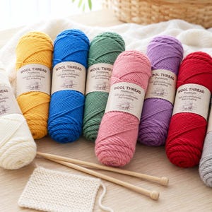 Ring Spun Soft Wool Yarn 100g per Skein, Premium Anti-Irritating Knitting Yarn for Scarf, Amigurumi, Crochet & Hand Knitting Projects