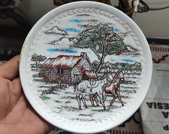 Vintage Japan Transferware Plate, Cottagecore Decor
