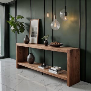 Solid oak lowboard, modern Scandinavian sideboard, TV unit, living room console table, handcrafted, minimalist sideboard