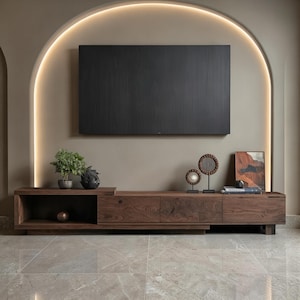Walnut luxury lowboard / sideboard / oak console table / TV unit / living room cabinet / solid wood console table
