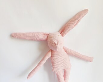 Rabbit doll, pink soft toy, softies, stuffed animal, cuddle friend, baby girl toy, limited edition, newborn gift