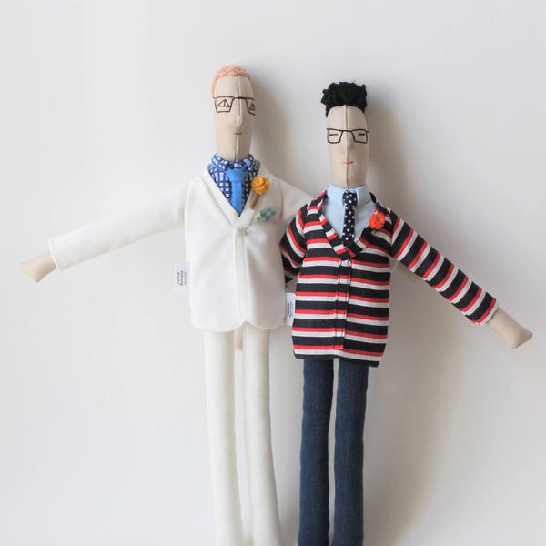 Personalized couple dolls, portrait dolls from picture, same sex couple dolls, lgbt dolls, unique wedding anniversary gift for couples