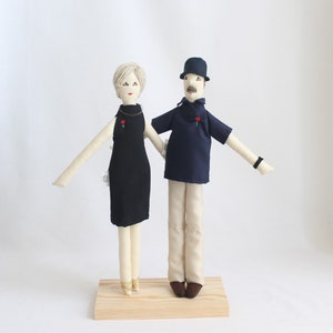 His & Hers couple art dolls, personalized portrait dolls, likeness stuffed dolls, custom soft sculpture, unique wedding anniversary gift image 2