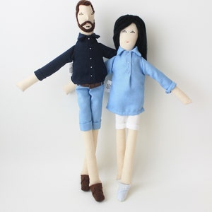 Personalized couple dolls based on picture, portrait cloth dolls, family dolls from picture, unique wedding anniversary gift for couples image 5