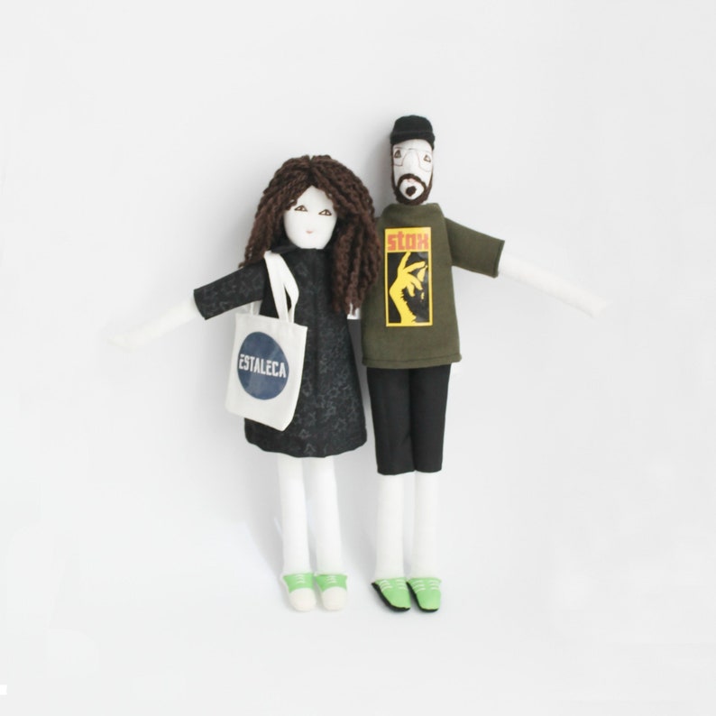 Personalized couple dolls based on picture, portrait cloth dolls, family dolls from picture, unique wedding anniversary gift for couples image 4