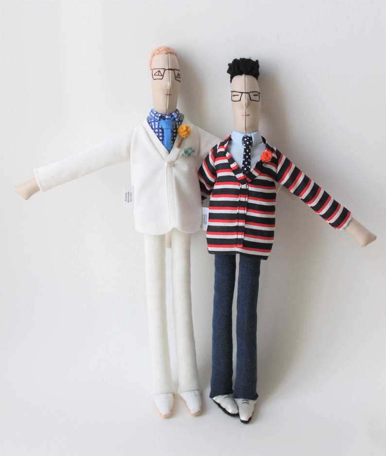 Personalized couple dolls, portrait dolls from picture, same sex couple dolls, lgbt dolls, unique wedding anniversary gift for couples image 2