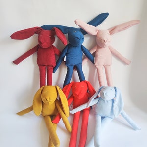 Rabbit doll, soft toy, softies, stuffed animal, cuddle friend, baby toy, limited edition zdjęcie 4