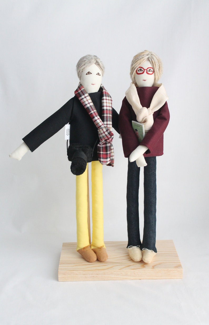 Personalized couple dolls, portrait dolls from picture, same sex couple dolls, lgbt dolls, unique wedding anniversary gift for couples image 1