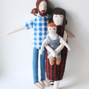 Personalized family fabric dolls, custom family portrait cloth dolls, art dolls, unique son daughter parents anniversary birthday gift image 7