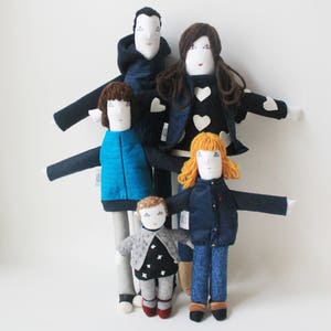 Portrait family dolls, likeness fabric dolls, personalized dolls from picture, unique wedding anniversary gift image 3