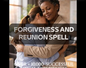 May include: Two individuals embracing, one wearing a tan blazer and the other a light blue button-down shirt. Text overlay reads: SAME DAY FAST RESULTS, FORGIVENESS AND REUNION SPELL, OVER + 10.000 SUCCESSFUL RITUAL EXPERIENCES.
