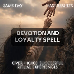 Puede incluir: Una persona extendiendo la mano hacia otra contra un cielo al atardecer. Texto: SAME DAY, FAST RESULTS, DEVOTION AND LOYALTY SPELL, OVER + 10.000 SUCCESSFUL RITUAL EXPERIENCES. La escena muestra un acantilado rocoso y una prenda de color claro.